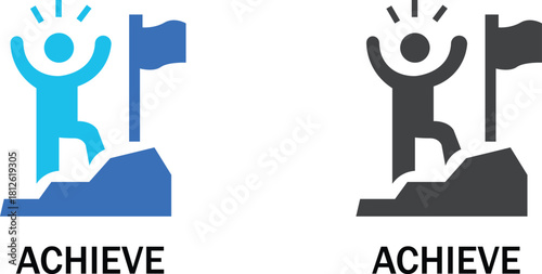 Achievement win match icon character black