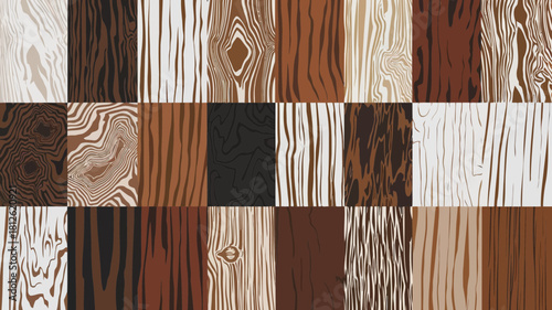 Collection of various wood grain textures and patterns showcasing different types of wood finishes and styles