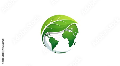 Eco Earth Leaf Logo – Sustainable Green Planet Icon Design