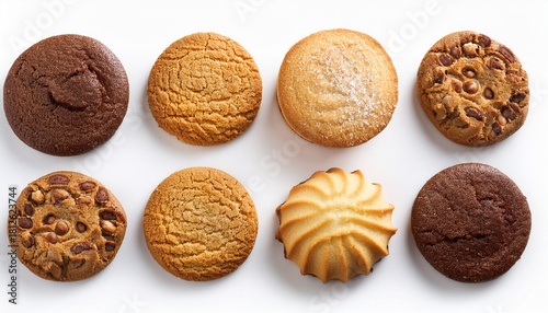 Collection Cookies Set On White Background