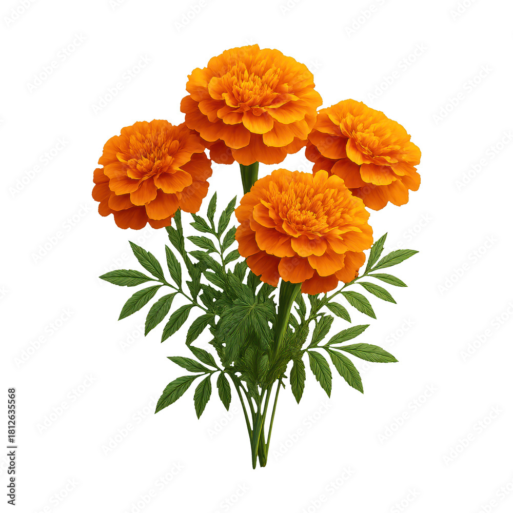 Fototapeta premium PNG Vibrant marigold flowers bouquet
