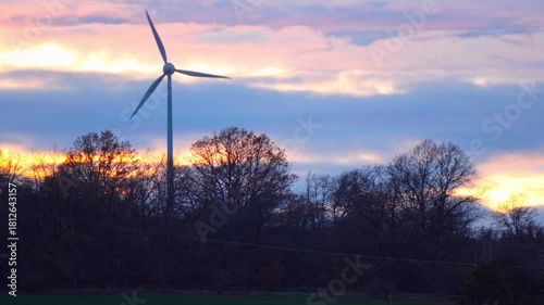 Wind Turbine at Sunset