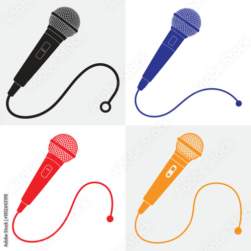 Vector illustration of an electric plug, hair rollers, and hair pins isolated on white with power cable and technology equipment