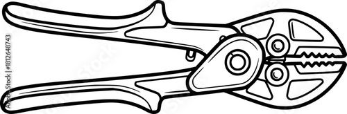 Adjustable pliers tool with black outline design  