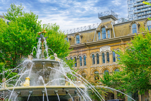 Photography Fountain in the old town district, Toronto, Canada