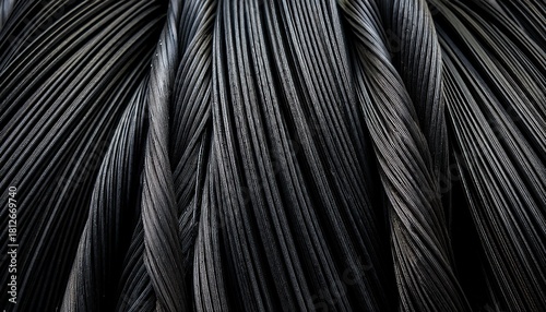Close Up Of Parallel Black Bristled Strips Textured And In A Row