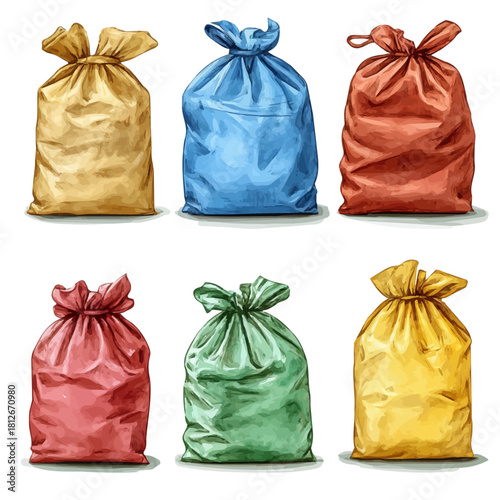 watercolor of Ziplock Bags, vector, isolated on a white background.