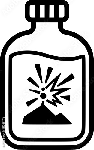 Explosive Chemical Bottle Illustration	