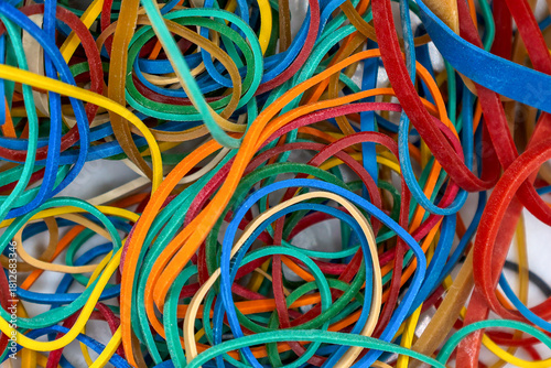 Wallpaper Mural Top view of colourful rubber bands Torontodigital.ca