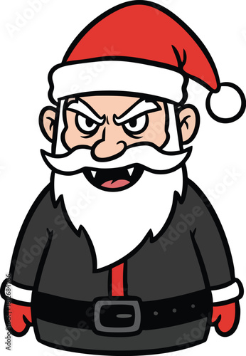 Evil Santa Claus cartoon design illustration
