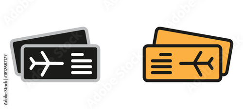 Get ready for takeoff with these vibrant airline tickets, perfect for travel blogs, vacation promos, or designing aviation-themed content