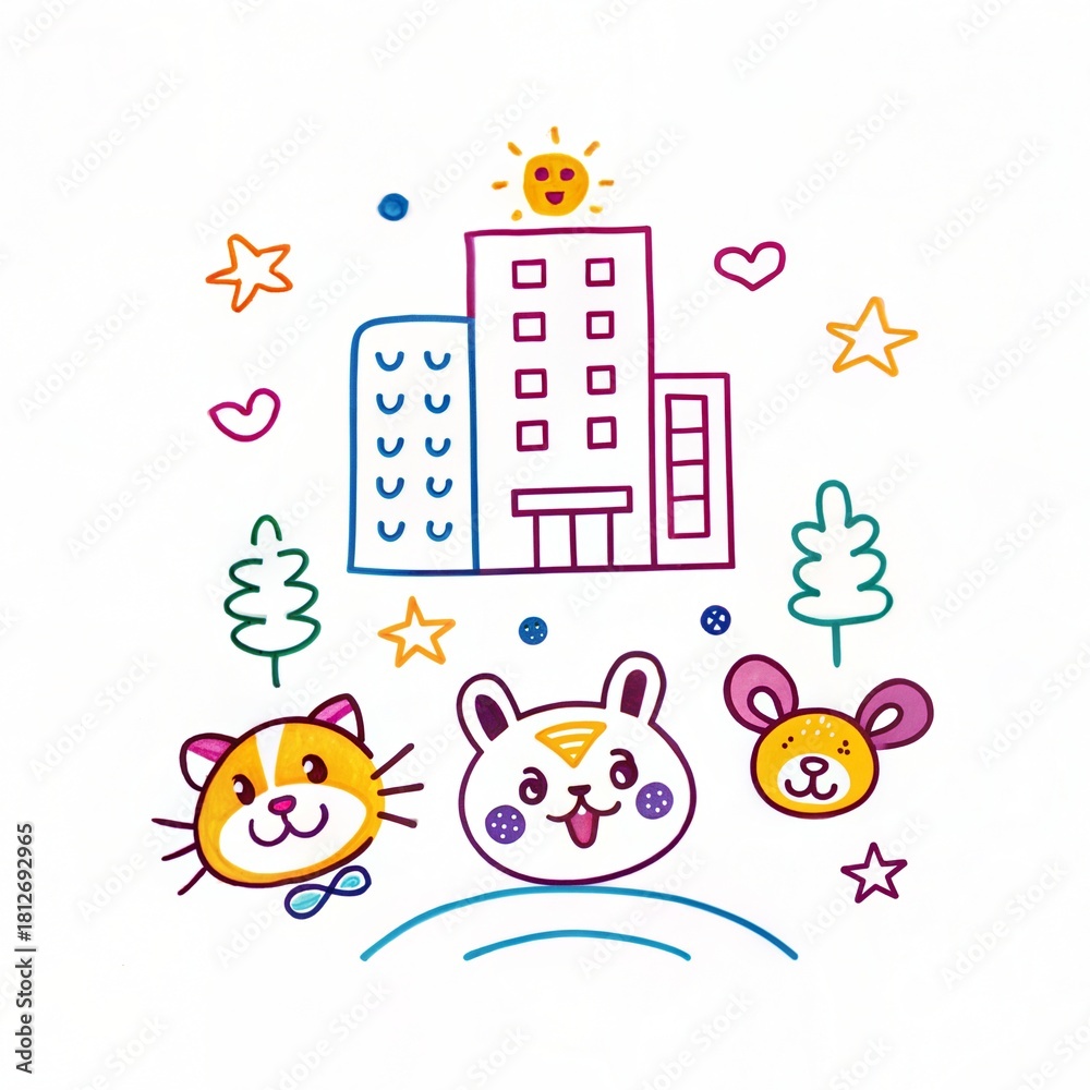 Obraz premium cute cartoon illustration artwork