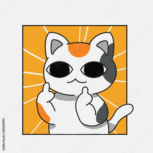 Illustration of a rude cat, EPS drawing