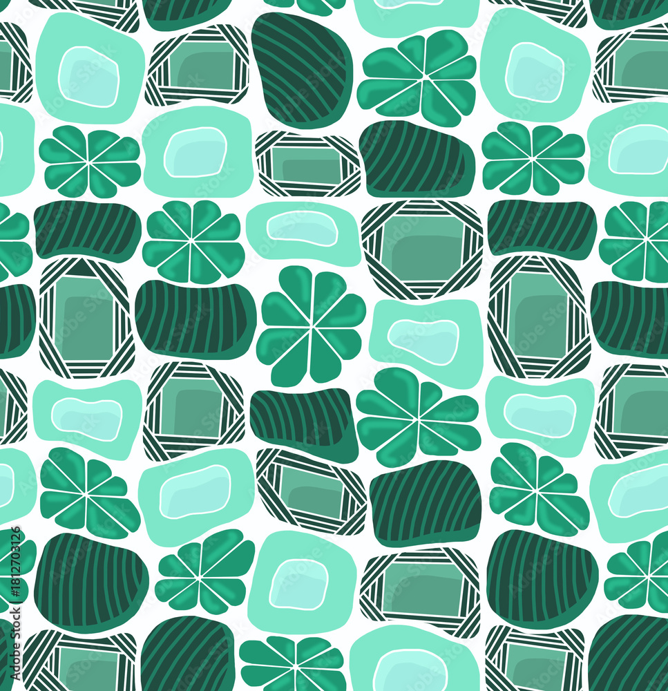 custom made wallpaper toronto digitalFloral mosaic pattern of bright flowers on a white background.seamless drawing.