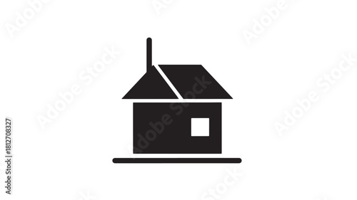 House icon simple black glyph vector illustration isolated on white background for real estate or home concepts