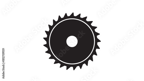 Circular saw blade icon simple flat vector design isolated on white background for industrial applications