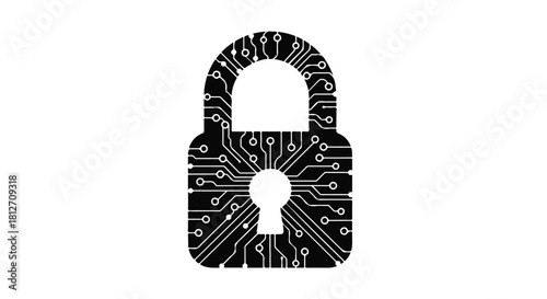 Digital padlock icon representing cybersecurity and data protection