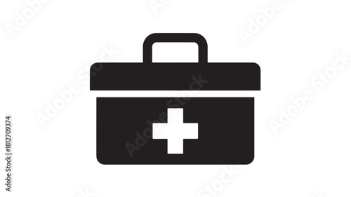 First aid kit icon simple flat vector design isolated on white background for web and mobile apps
