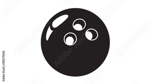 Black bowling ball vector illustration minimalist flat design element isolated on white background