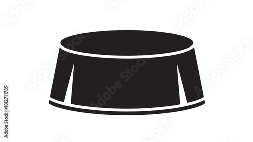 Black drum icon simple flat vector design element isolated on white background