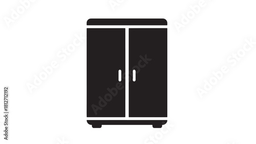 Wardrobe icon simple black glyph vector illustration isolated on white background for furniture design and storage concepts