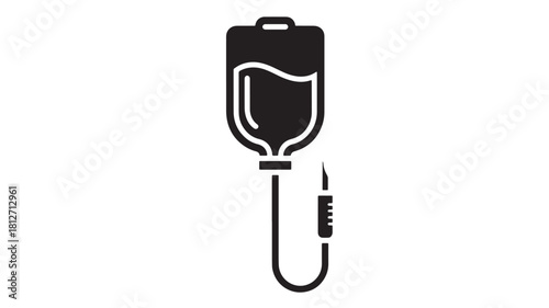 IV drip icon simple flat vector glyph design isolated on white background for medical and healthcare use