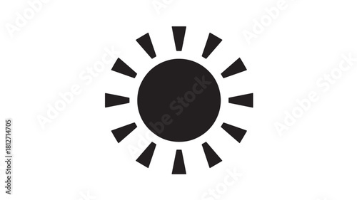Simple sun icon flat vector glyph illustration isolated on white background for weather forecast and app design