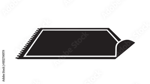 Black rug icon simple flat vector illustration isolated on white background perfect for interior design and home decor projects