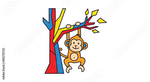 Cute Stack of Pancakes with Butter and Syrup Breakfast Delight Illustration