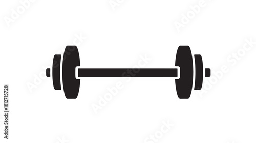 Dumbbell icon simple flat vector illustration isolated on white background for gym and fitness design
