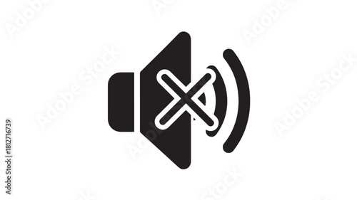 Mute speaker icon simple flat vector design element isolated on white background for app and web design