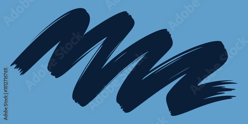 Abstract navy brush strokes diagonally across a light blue background creating a dynamic pattern effect