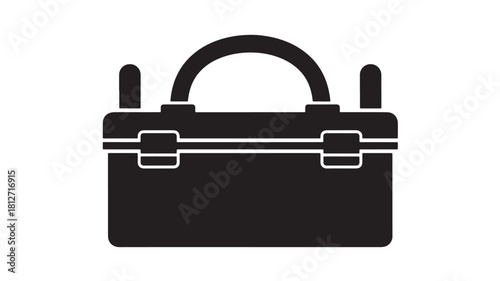 Black toolbox icon simple flat vector design isolated on white background for web and mobile apps