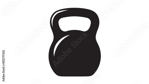 Black kettlebell vector illustration simple flat design isolated on white background for fitness and strength training concepts