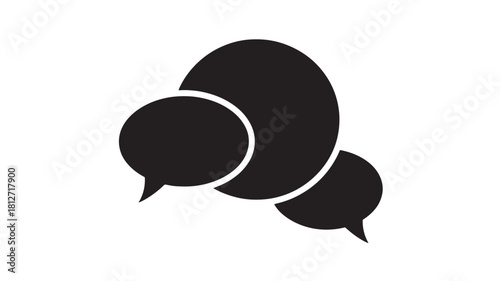 Set of speech bubble icons simple flat vector design element for web and mobile apps isolated on white background