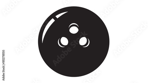 Black bowling ball icon simple flat vector illustration for sports and recreation isolated on white background