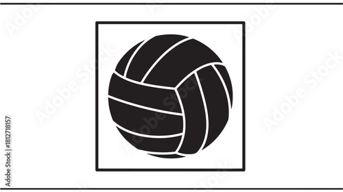 Volleyball icon simple flat vector design isolated on white background for sports apps and websites