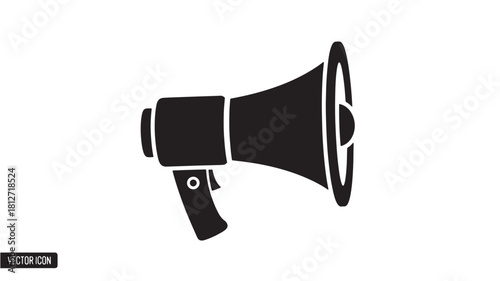 Black megaphone icon simple flat vector illustration isolated on white background for web and mobile design