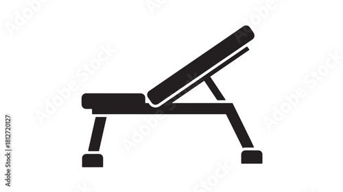 Weight bench silhouette icon adjustable gym equipment for strength training isolated vector illustration
