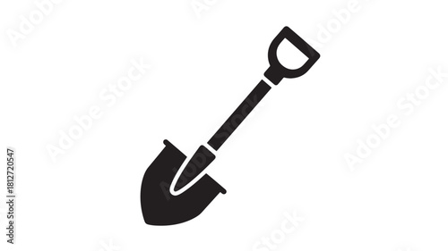 Shovel icon simple flat vector illustration isolated on white background for gardening or construction