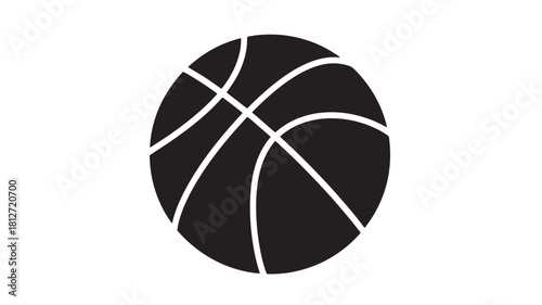Basketball icon simple flat vector illustration for sports design isolated on white background