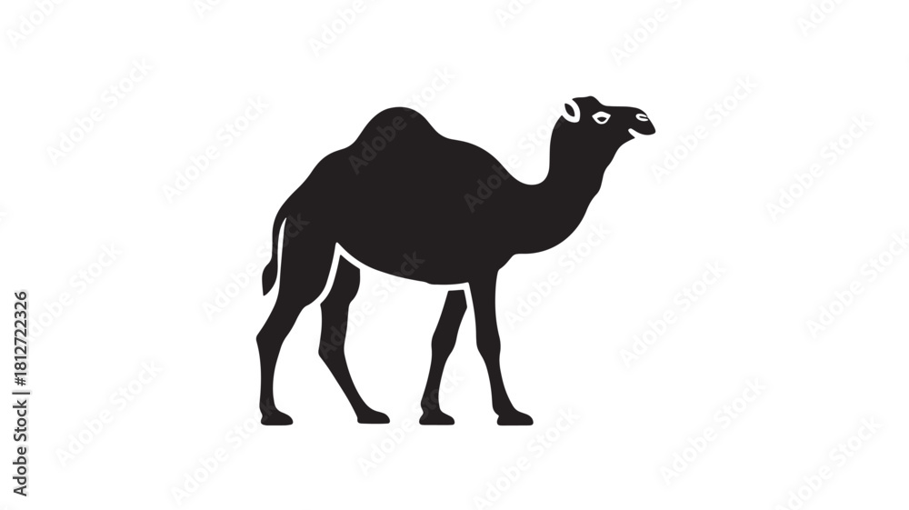 Fototapeta premium Camel silhouette vector illustration simple flat design isolated on white background