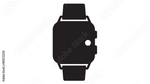 Smartwatch icon simple flat vector glyph isolated on white background for app and web design