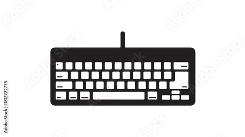 Minimalist keyboard icon simple flat vector design element isolated on white background for web and mobile apps