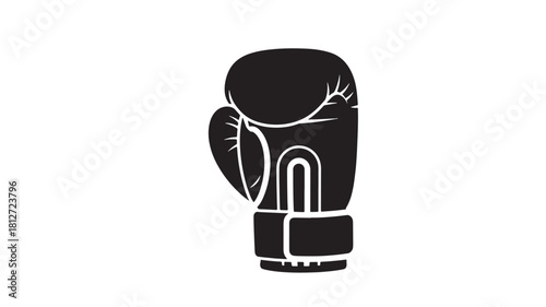 Black boxing glove icon simple flat vector design isolated on white background