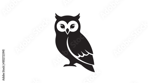 Elegant owl vector illustration simple flat design perfect for logo design and branding
