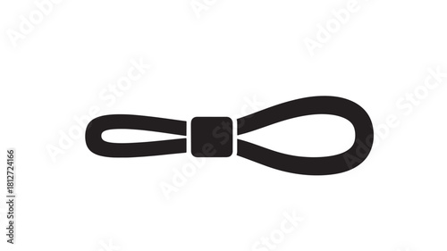 Black lanyard icon simple flat vector illustration isolated on white background for design elements