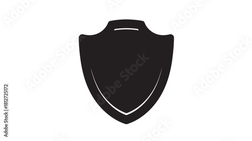 Shield icon in simple flat vector design security and protection symbol isolated on white background