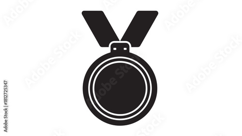 Simple medal icon a flat vector glyph illustration isolated on white background for user interface design