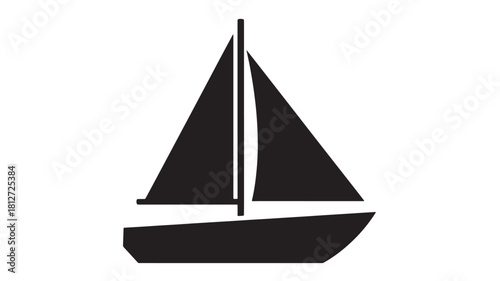 Simple sailboat icon a flat vector glyph illustration isolated on white background for app and web design